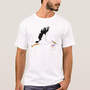 Camiseta Cegonha que entrega o bebê