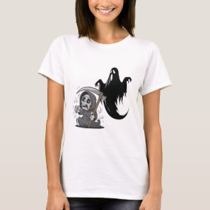 Camiseta Ceifador assustado e fantasma.