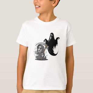 Camiseta Ceifador assustado e fantasma.