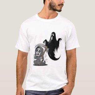 Camiseta Ceifador assustado e fantasma.