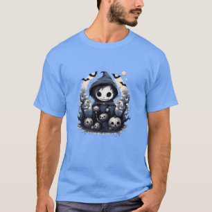 Camiseta Ceifador Chibi Encapuzado Halloween - Fã do Dark W