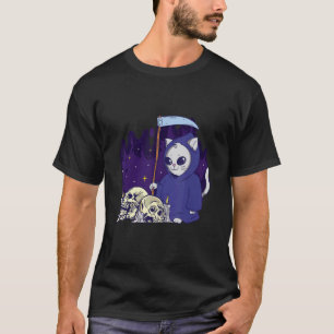 Camiseta Ceifador de Gatos Ceifador Esqueleto Encapotado Ce