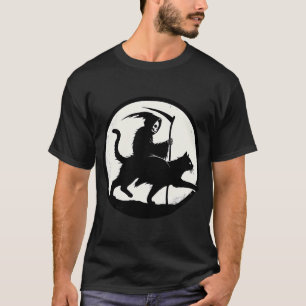 Camiseta Ceifador De Grelha A Andar Em T-Shirt Preto
