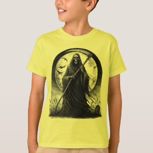 Camiseta Ceifador de Halloween Artes Góticas e Sombrias