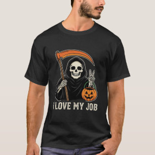 Camiseta Ceifador Eu Amo Meu Trabalho Design de Halloween