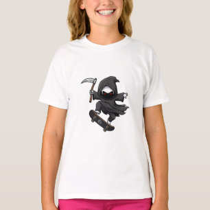 Camiseta Ceifador Sinistro Legal Andando de Skate Infantil