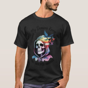 Camiseta Ceifador TEPD Meus Demônios Sabem Que Eu Luto Saúd