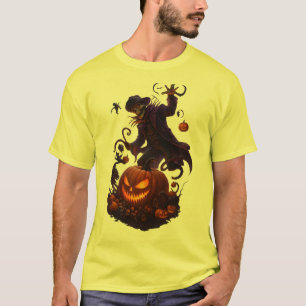 Camiseta Ceifeiro Abóbora Escura – Esqueleto Sinistro de Ha