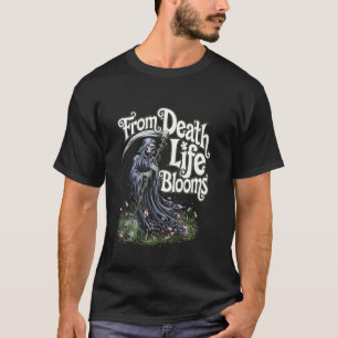 Camiseta Ceifeiro Sinistro Da Morte Vida Floresce Arte Rebi
