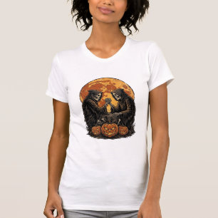 Camiseta Ceifeiros Vintage de Halloween Desenho de Abóbora 