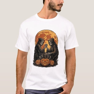 Camiseta Ceifeiros Vintage de Halloween Desenho de Abóbora