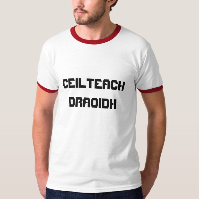 Camiseta Ceillearning Draoidh, Druida Celta em Gaélico (Frente)