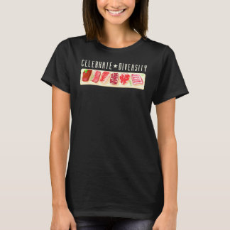 Camiseta Celebra a Diversidade de Carne de Roupa de carne d