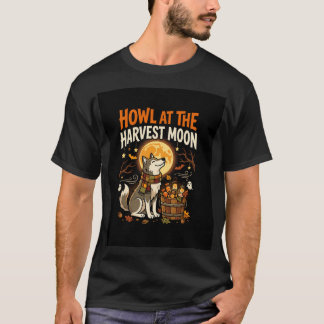 Camiseta Celebração Canina à Luz da Lua de Halloween
