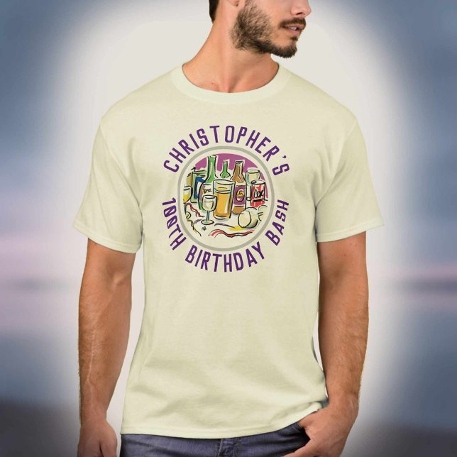 Camiseta Celebração da Bash T-Shirt com 100 anos de idade (Criador carregado)