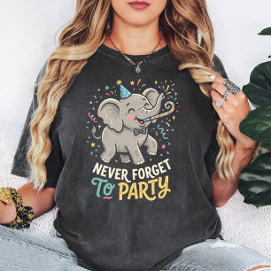 Camiseta Celebração da Festa do Elefante Fofo