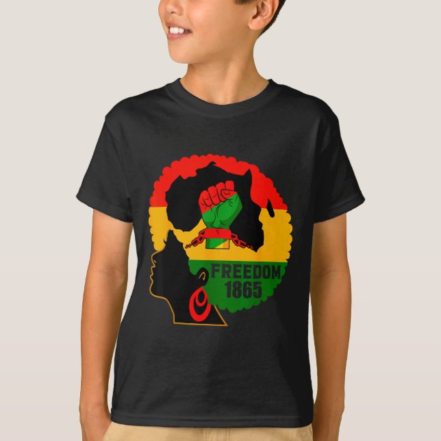 Camiseta Celebração da história negra do Juneteenth liberda (Frente)