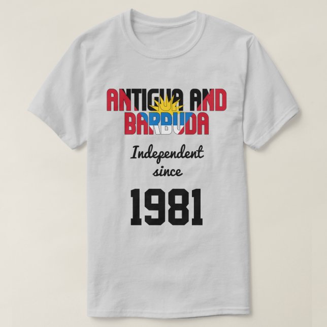 Camiseta Celebração da Independência da Bandeira de Antígua (Frente do Design)