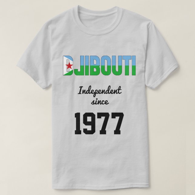 Camiseta Celebração da Independência da Bandeira do Djibout (Frente do Design)