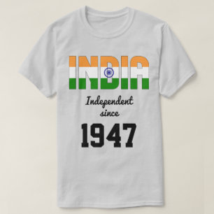 Camiseta Celebração da Independência de Bandeira da Índ
