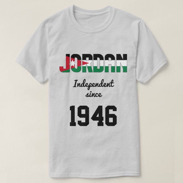 Camiseta Celebração da Independência de Bandeira da Jordâni (Frente do Design)