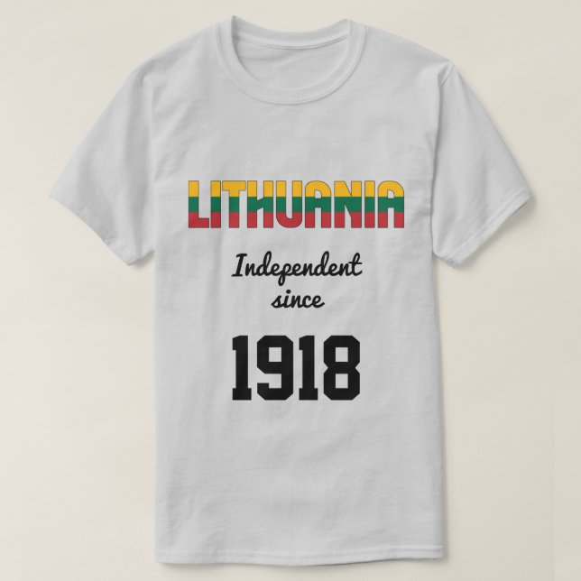 Camiseta Celebração da Independência de Bandeira da Lituâni (Frente do Design)