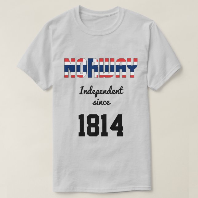 Camiseta Celebração da Independência de Bandeira da Noruega (Frente do Design)