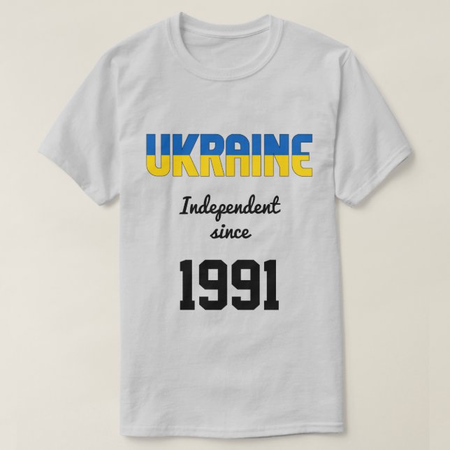 Camiseta Celebração da Independência de Bandeira da Ucrânia (Frente do Design)