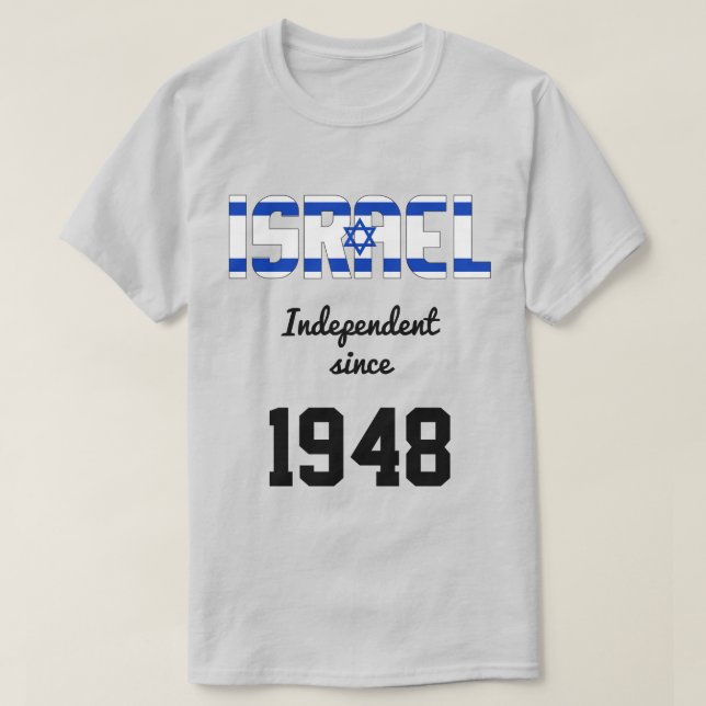 Camiseta Celebração da Independência de Bandeira de Israel (Frente do Design)
