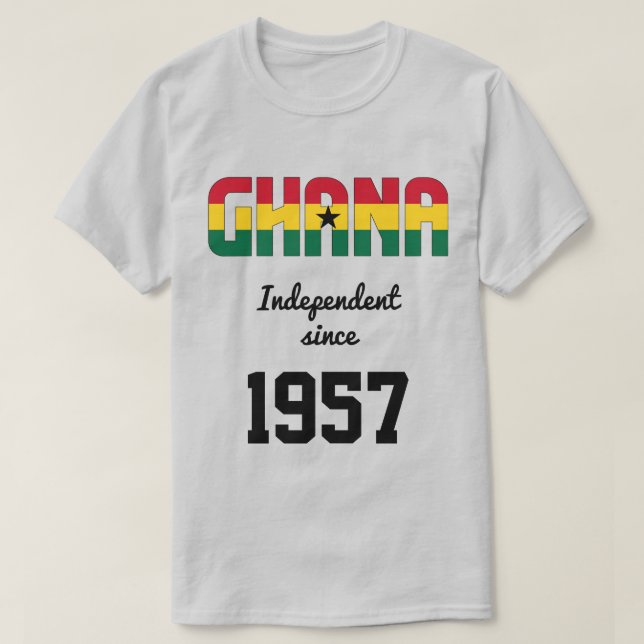 Camiseta Celebração da Independência de Bandeira do Gana (Frente do Design)