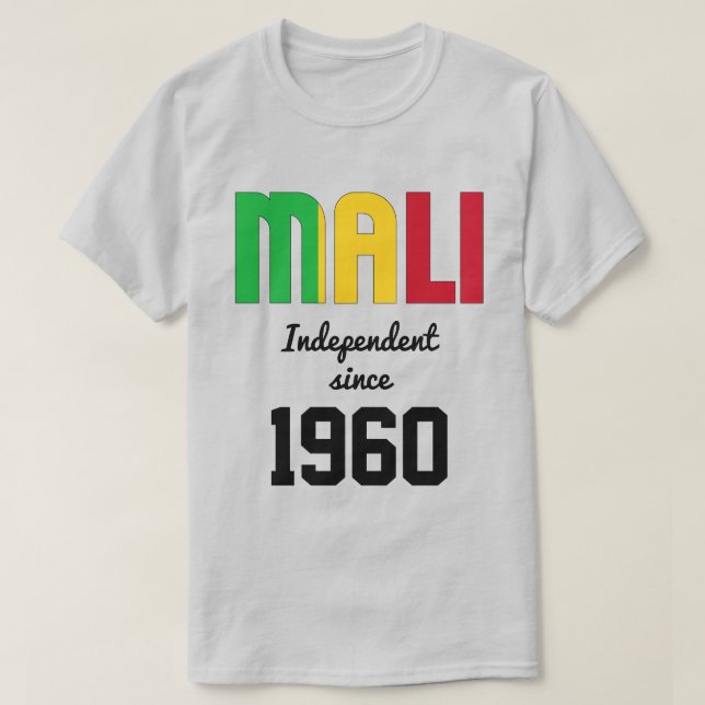 Camiseta Celebração da Independência de Bandeira do Mali (Frente do Design)