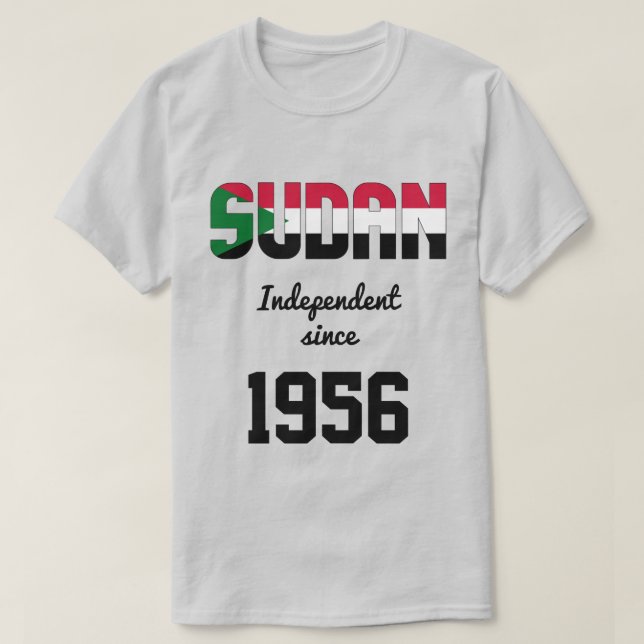 Camiseta Celebração da Independência de Bandeira do Sudão (Frente do Design)