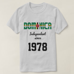 Camiseta Celebração da Independência de Dominica Flag