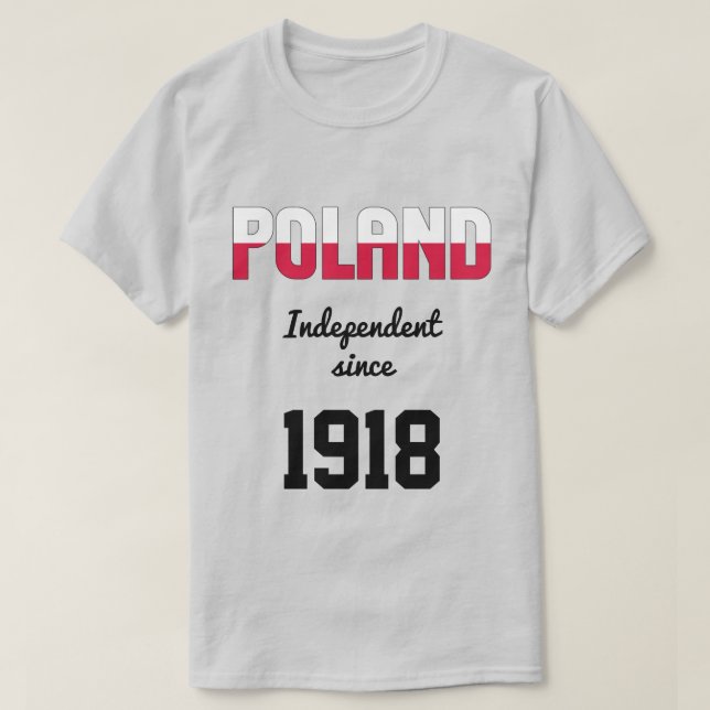 Camiseta Celebração da Independência de Sinalizador Polônia (Frente do Design)
