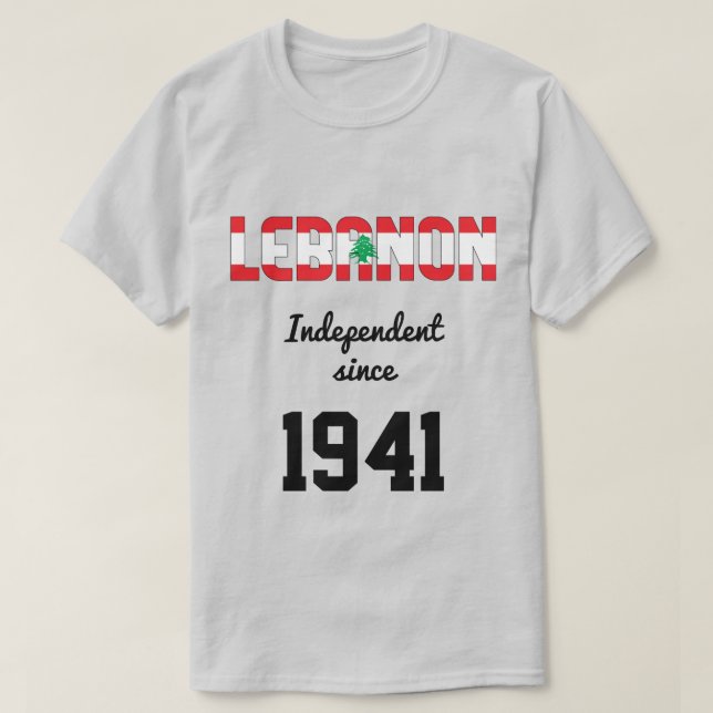 Camiseta Celebração da Independência do Líbano (Frente do Design)