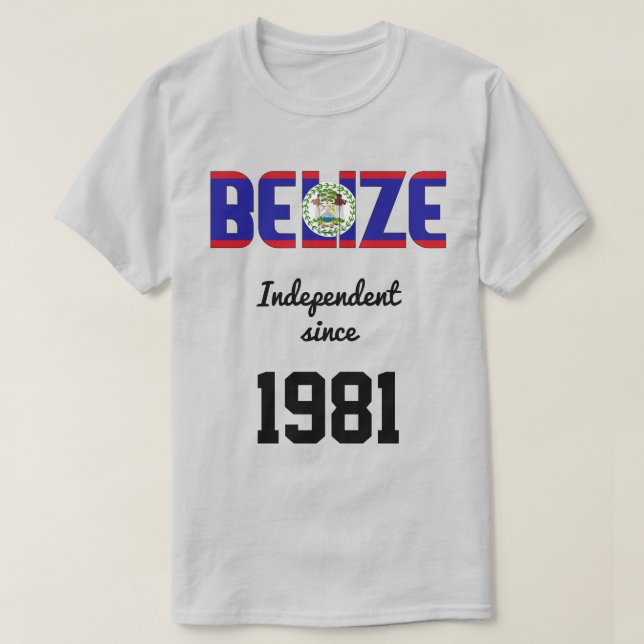 Camiseta Celebração da Independência do Sinalizador Belize (Frente do Design)