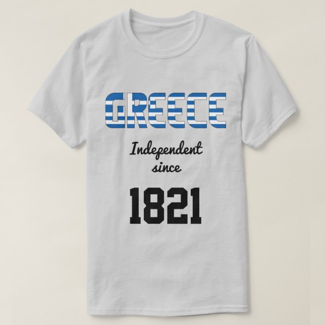 Camiseta Celebração da Independência do Sinalizador de gréc (Frente do Design)