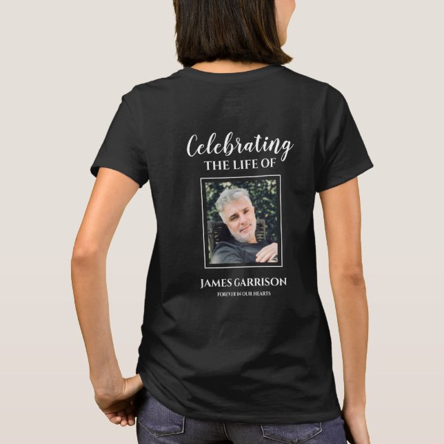 Camiseta Celebração Da Vida Com Imagem No Memorial Anterior (Verso)
