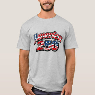 Camiseta Celebração de 250 Anos da América com Estrelas e L