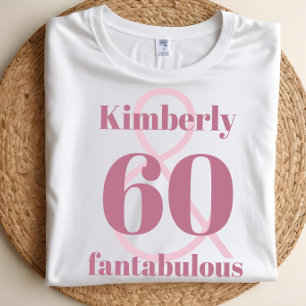 Camiseta Celebração de 60 Anos com Nome Personalizado Fofa