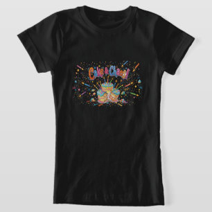 Camiseta Celebração de Aniversário Bolo e Caos