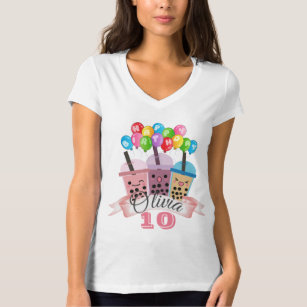 Camiseta Celebração de aniversário de Boba Tea Celebração d