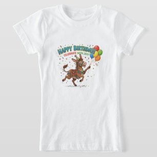 Camiseta Celebração de Aniversário do Burro Feliz