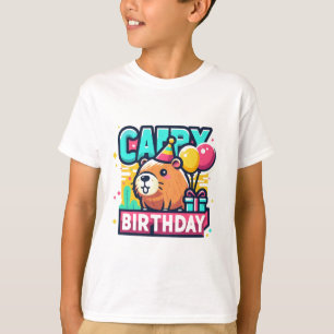 Camiseta Celebração de Aniversário do Funny Animal Pun Capy
