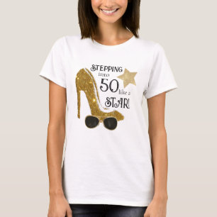 Camiseta Celebração de Aniversário Dourada e Preta Personal