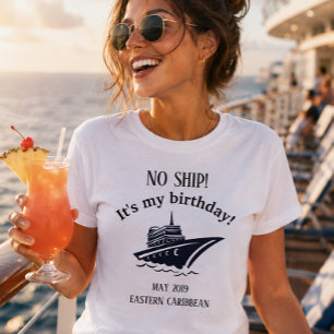 Camiseta Celebração de Aniversário Férias de Cruzeiro