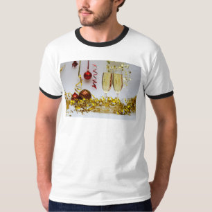 Camiseta Celebração de Ano Novo SlipperyJoe's champagne spa