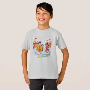 Camiseta Celebração de Cartoons Festivos