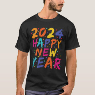 Camiseta Celebração de Combinação da Família Feliz ano novo