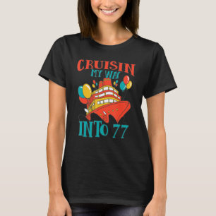 Camiseta Celebração de Cruzeiro de 77 Anos Engraçado Cuisin